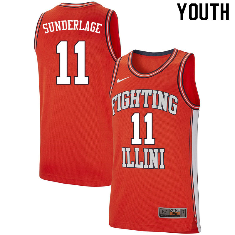 Youth #11 Don Sunderlage Illinois Fighting Illini College Basketball Jerseys Sale-Retro